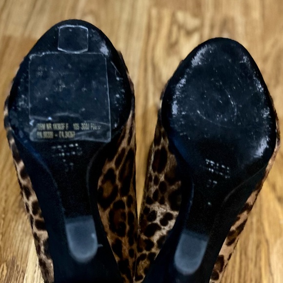 Prada Leopard - Print Dyed Calf Wedge Slides Size 37/7 - Picture 7 of 13